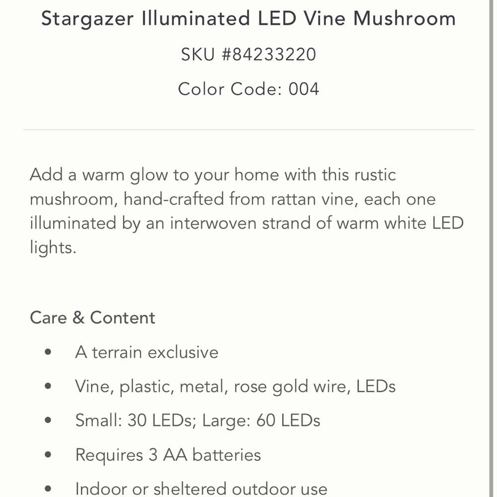 Stargazer illuminated LED vine mushroom - Picture 6 of 10